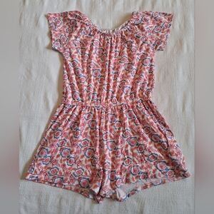 Vineyard Vines girls size XL shorts romper, floral design, has pockets, EUC